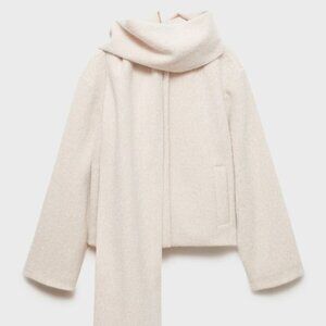 MANGO Jacket with scarf and pockets